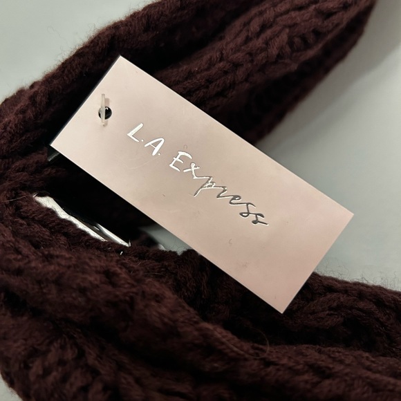 Plum Knitted Circle Scarf - Picture 2 of 3